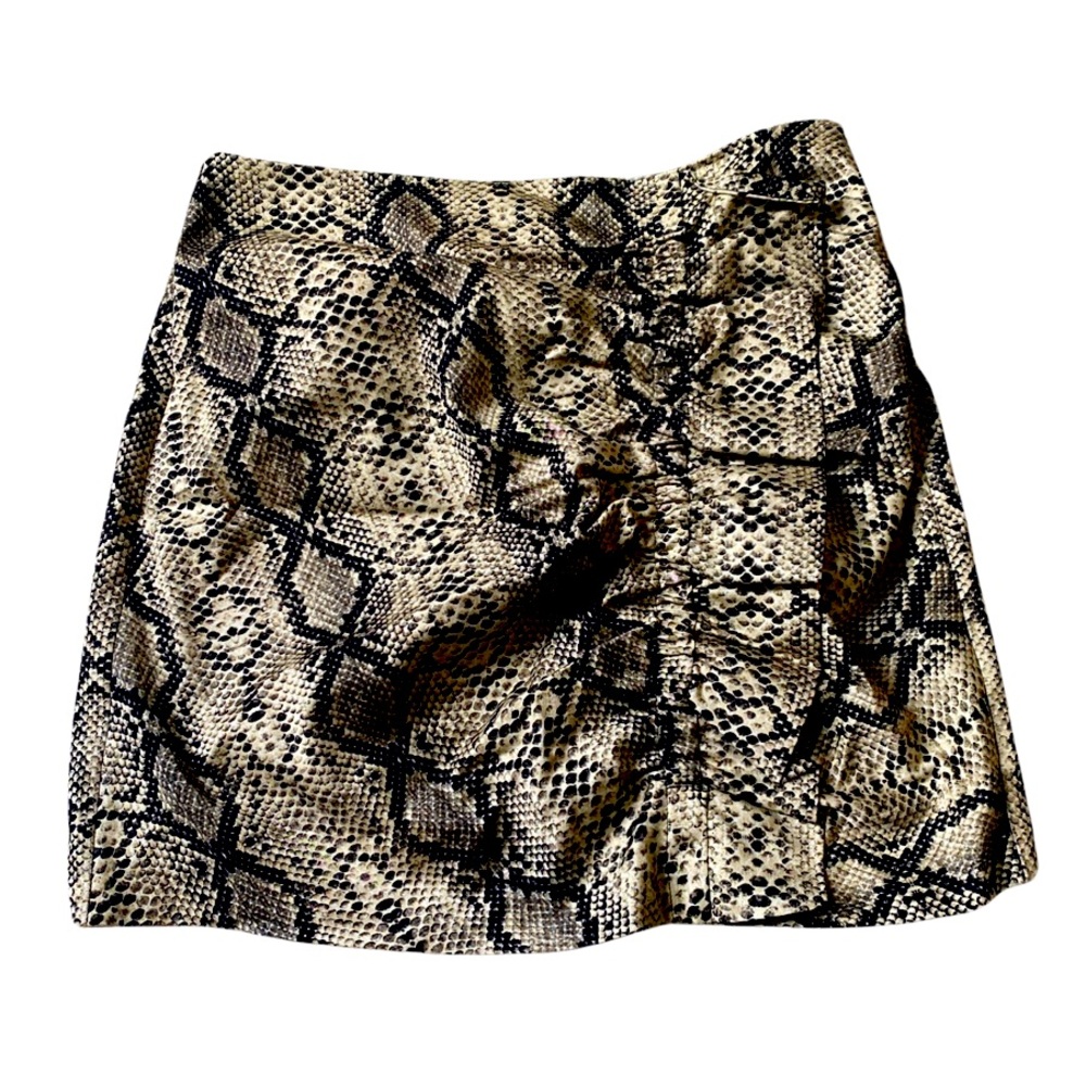 Zara Snakeskin Print Mini Skirt
